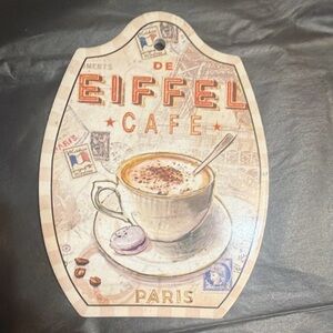 Eiffel Cafe Wall Decor - Cream and Brown